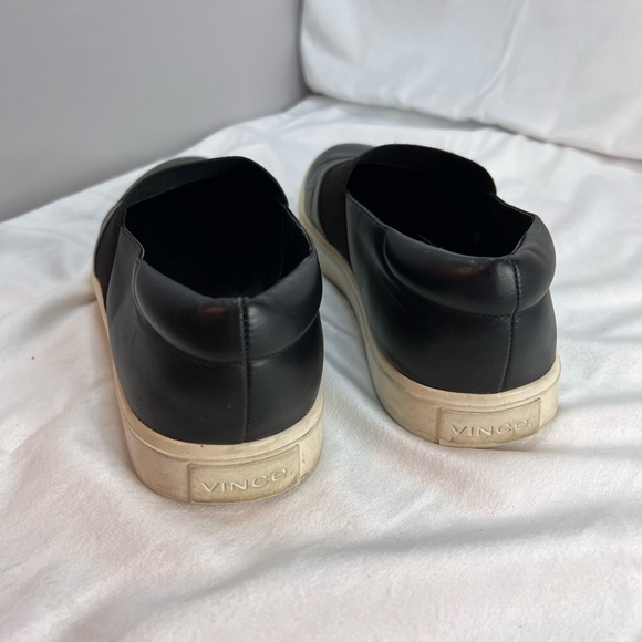 Vince Corbin Black Leather Slip On Sneakers Womens Size 8.5 M - Picture 5 of 10
